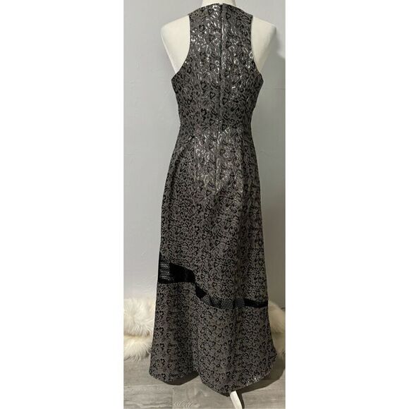 SB Sachine + Babi metallic print mesh -inset Hi-lo evening Gown 6 - Picture 5 of 11